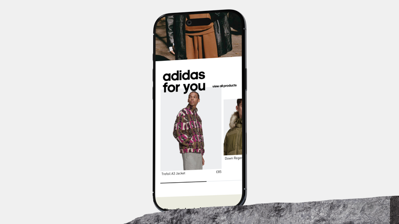 Adidas shared recommendations carousel